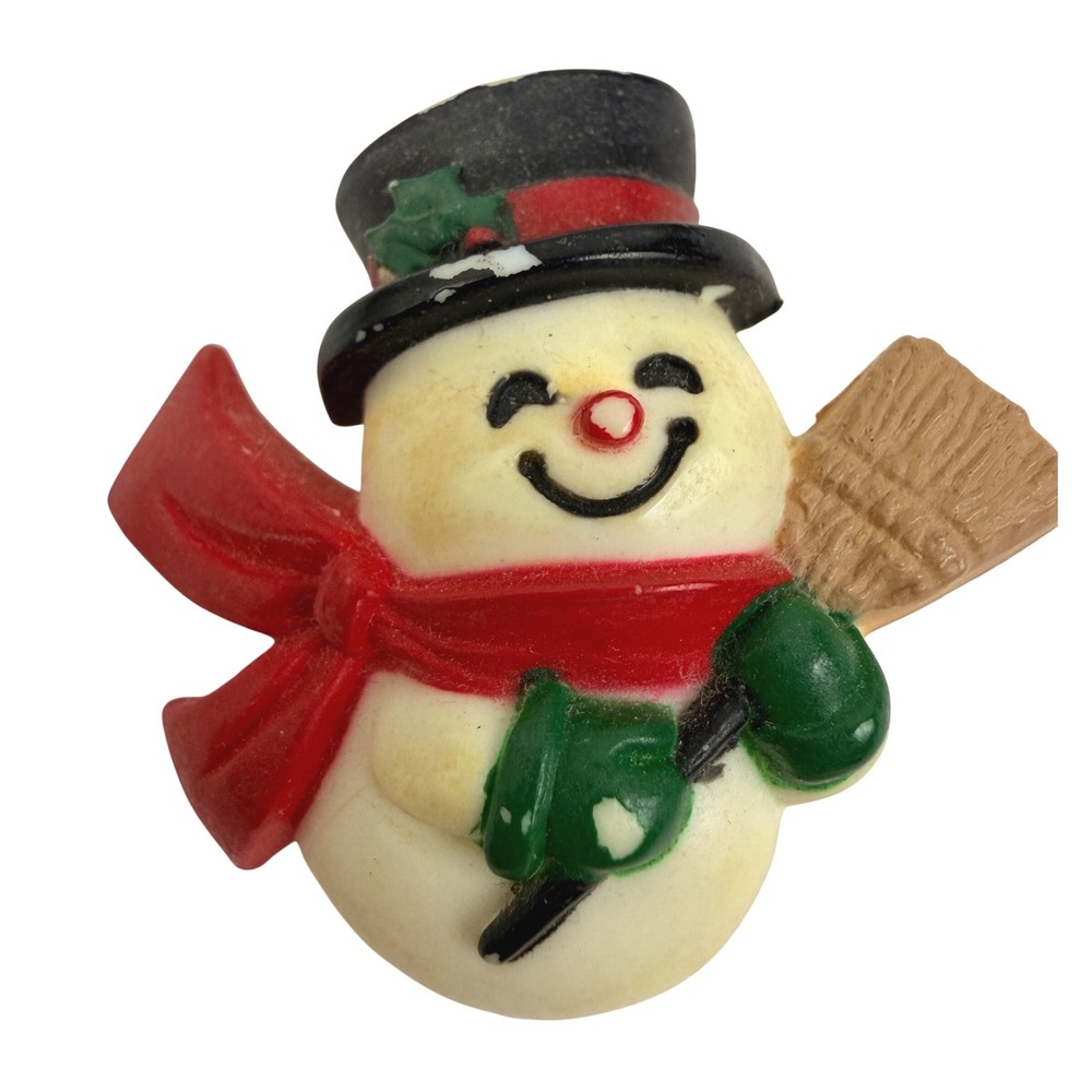 Vintage 1984 Hallmark Snowman Christmas Brooch Pin Holiday Jewelry